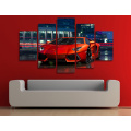 HD Printed Red Luxury Sports Car Painting Canvas Print Room Decor Print Poster Picture Canvas Mc-117